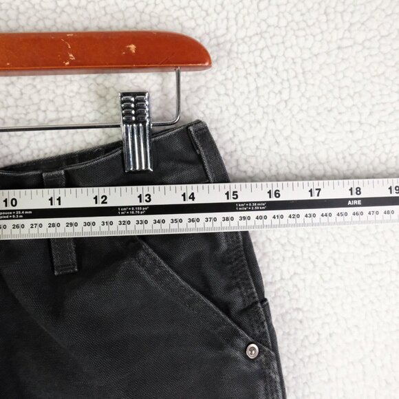 Carhartt Jeans Womens 2 Short Black Double Knee Heavyweight Workwear - Picture 6 of 10